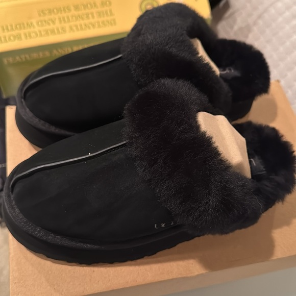 UGG Disquette Platform Slippers black 8 NIB - Picture 3 of 6